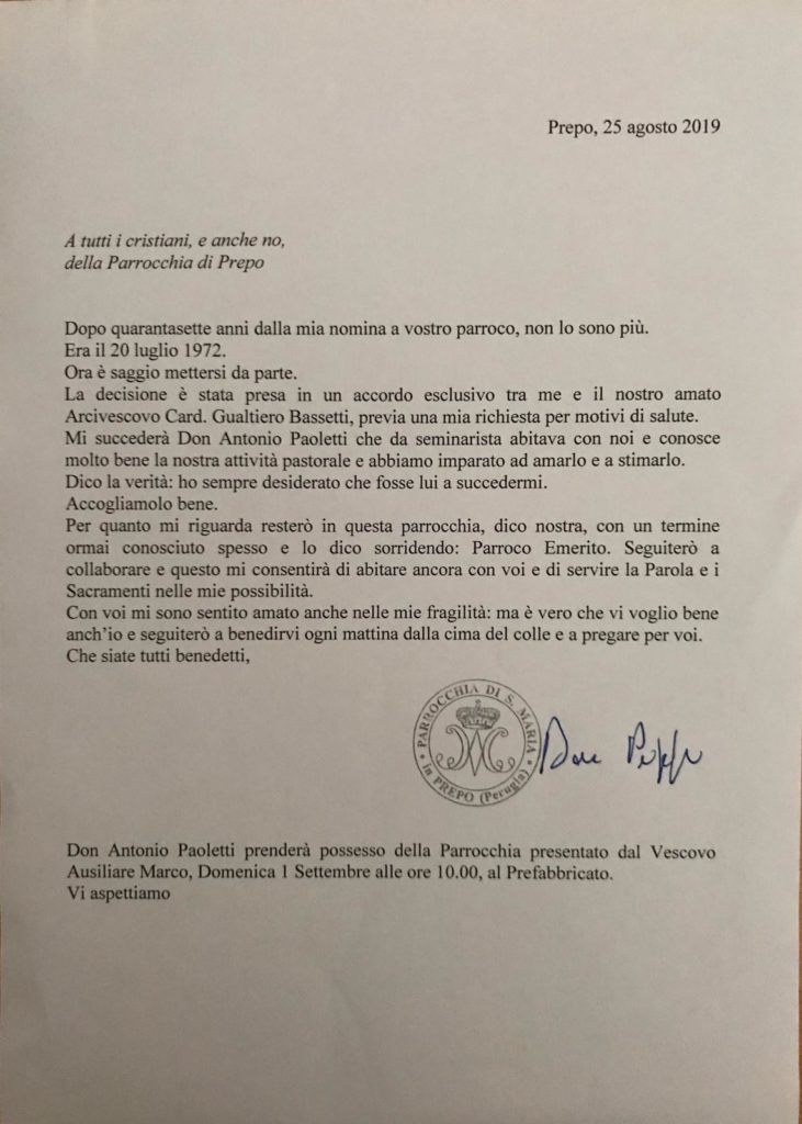 lettera don Giuseppe