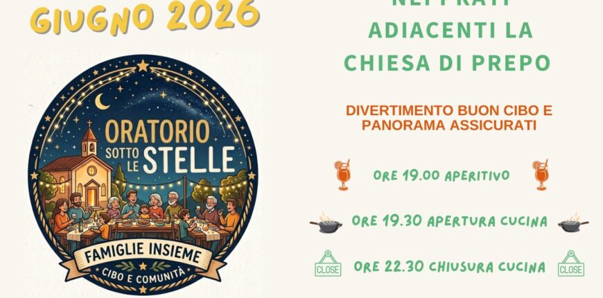 Oratorio sotto le stelle 2026